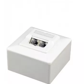 Gembird Cablexpert MWS-2S6-01 Toite- ja võrgupistikupesa koos RJ45 Cat.6 seinakarbiga, valge