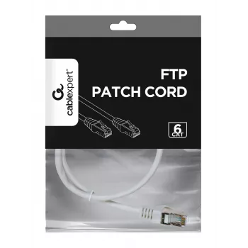 Gembird Cablexpert FTP Cat.6 patch-kaabel, RJ45 isane – RJ45 isane, fooliumvarjestusega, 0,5 m, valge (PP6-0.5M/W)