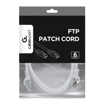 Gembird Cablexpert FTP Cat.6 patch-kaabel, RJ45 isane – RJ45 isane, fooliumvarjestusega, 1 m, valge (PP6-1M/W)