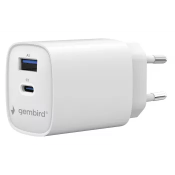 Gembird TA-UC-1A1C-PD45-01-W 45W USB-C PD seinadapter valge