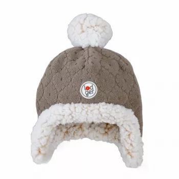 Lodger Double-Layer Winter Fleece Beanie Hat Brown Buffalo 1-2 Years