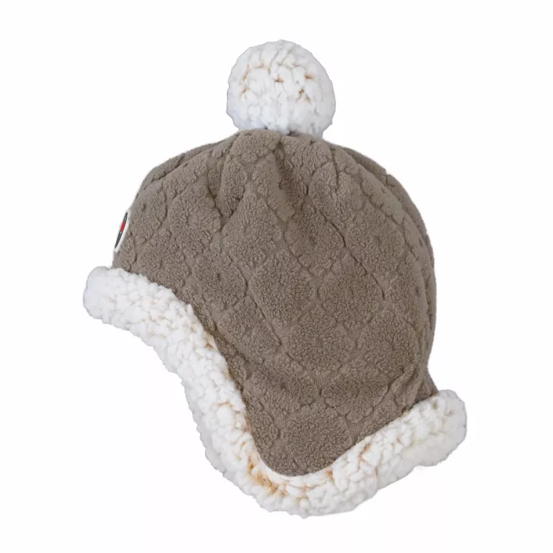 Lodger Double-Layer Winter Fleece Beanie Hat Brown Buffalo 1-2 Years