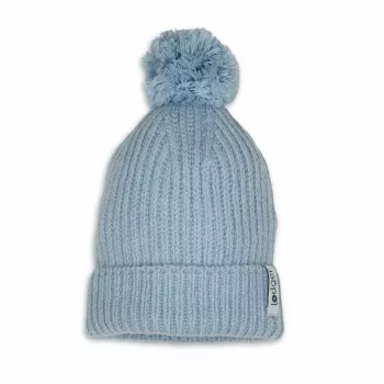 Lodger 100% Merino Wool Baby Beanie Hat Blue Fogg 6-12 Months