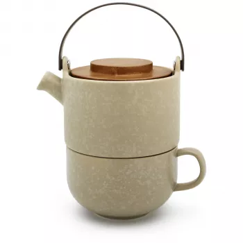 Bredemeijer Tea-for-One Umea Beige / Acacia Lid 142024