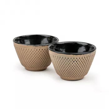 Bredemeijer Xilin Cast Iron Tea Cup Set of 2, Camel, 100 ml