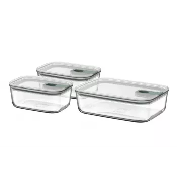 MEPAL EasyClip toidu säilitusnõude komplekt, Nordic Green, 3 tükki (2x 0,7 L, 1x 1,5 L)