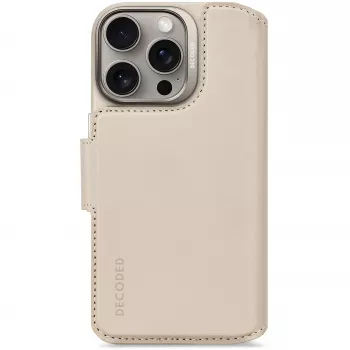 Decoded Leather Detachable Wallet Case for iPhone 16 Pro with MagSafe (Clay)
