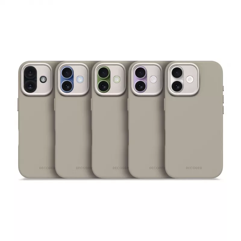 Decoded AntiMicrobial Silicone Tagakaas iPhone 17 jaoks, MagSafe ühilduv, pehme taupe