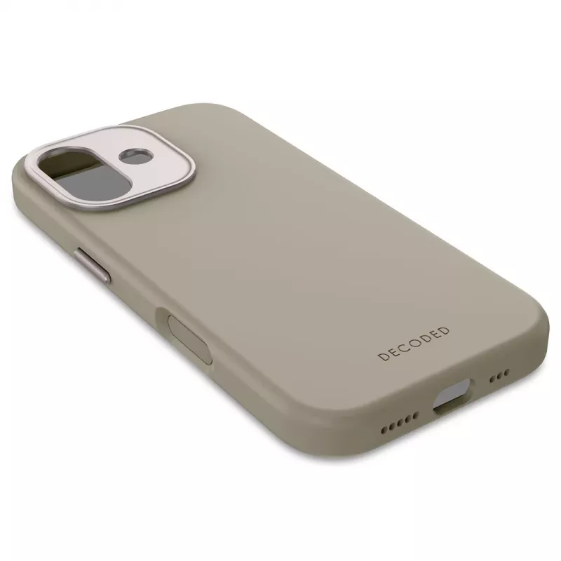Decoded AntiMicrobial Silicone Tagakaas iPhone 17 jaoks, MagSafe ühilduv, pehme taupe