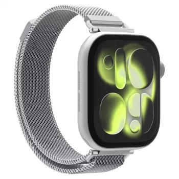 Spigen WBM4 roostevabast terasest käerihm Apple Watch 8/9/10/11/SE (40/41/42mm) hõbedane