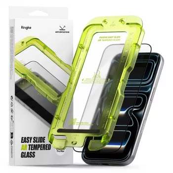 Ringke Easy Slide peegeldusvastane karastatud klaasist ekraanikaitse iPhone 17 Pro Maxile, must