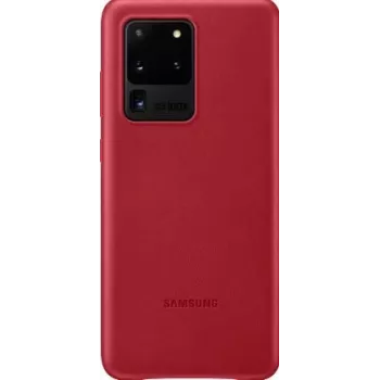 Samsung Galaxy S20 Ultra Leather Cover Red
