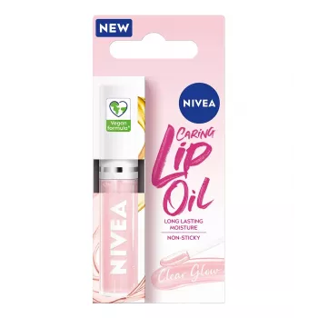 NIVEA Caring Lip Oil Clear Glow Niisutav Huuleõli 5.5 ml