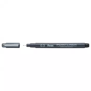 Pentel Pointliner Fineliner Must 0,3 mm