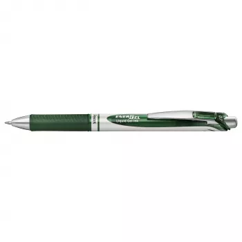 Pentel Energel BL77 Sissetõmmatav Geelpliiats - Roheline Tint - Roheline Kere - Hõbedased Aktsendid - 0,7 mm - Keskmine Ots - Veepõhine - Üksikpliiats