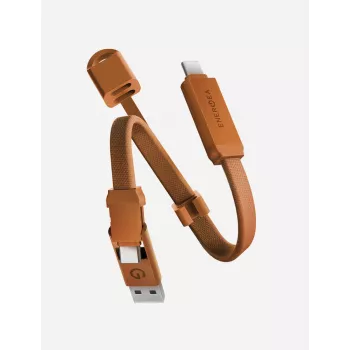 ENERGEA Sheath Key 2-in-1 USB-C to USB-C/USB-A kaabel 15cm Oranž