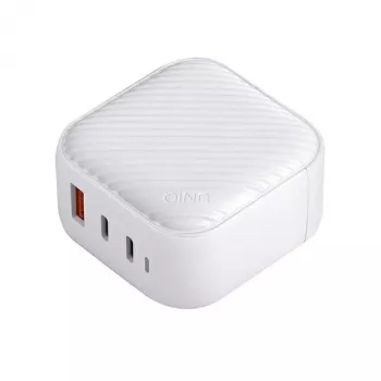 UNIQ Verge Pro 66W GaN USB-C seinadapter Cloud White