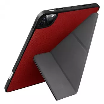 UNIQ Transforma Folio Case for iPad Pro 11 inch (2021/2020) and iPad Air 10.9 inch (2022/2020) with Antimicrobial Protection, Coral Red