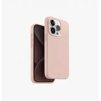 UNIQ Lino Hue MagClick Laadimisümbris Apple iPhone 15 Pro 6.1 tolli jaoks, õrnroosa