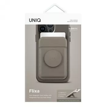 UNIQ Flixa Magnetiline Kaardirahakott Jalatoega Flint Grey MagSafe