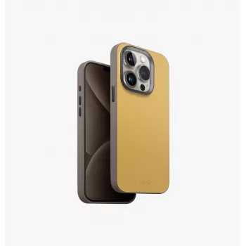 UNIQ Lyden DS MagClick laadimisümbris iPhone 15 Pro 6.1 tollile, Elevandiluu / Samblikuroheline
