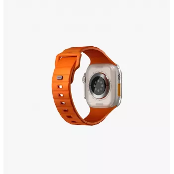 UNIQ Stride Apple Watch Series 1/2/3/4/5/6/7/8/9/SE/SE2/SE3/Ultra/Ultra 2/Ultra 3 42/44/45/49mm FKM Rubber Strap Volt Orange