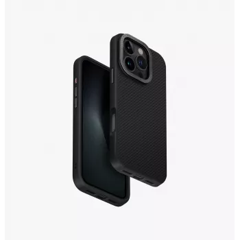 UNIQ Keva Max Magclick laadimisümbris iPhone 16 Pro 6.3 tolli jaoks - Must süsinik