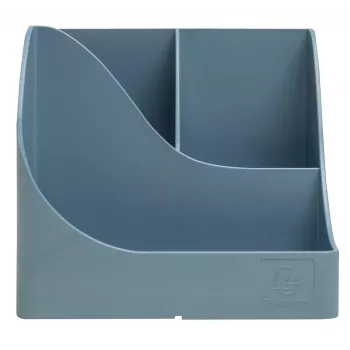 Exacompta Pen Wave AutentiK 5-Compartment Pen Holder Blue-Grey