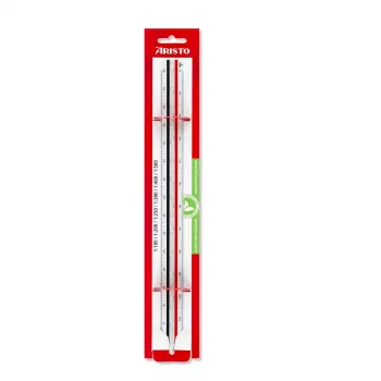 ARISTO Kolmnurkjoonlaud Tüüp B, Valge, 30 cm, 6 Skaalat (AR23704EB)