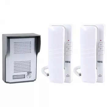 EURA ADP-48A3 (RL-3203CC) Wired Audio Intercom System - White/Silver