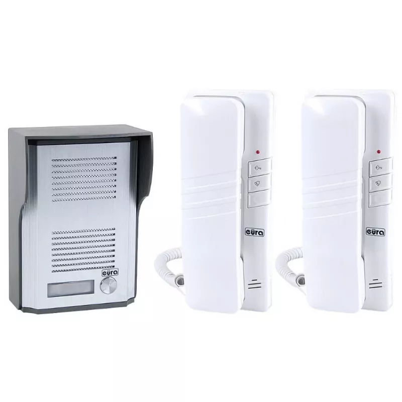 EURA ADP-48A3 (RL-3203CC) Wired Audio Intercom System - White/Silver