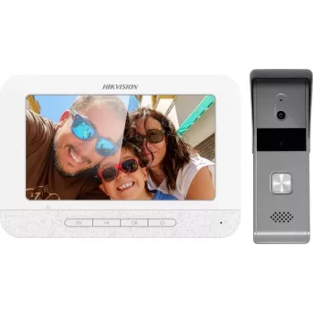 Hikvision DS-KIS203T 2-juhtmeline analoogvideouksetelefonikomplekt 7-tollise sisejaamaga ja 2 MP välisjaamaga