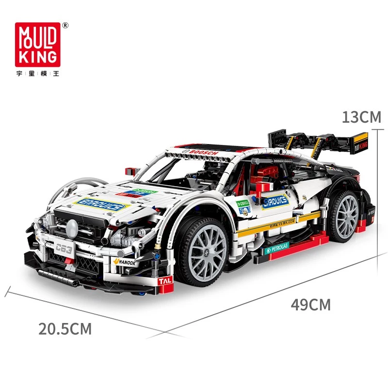 MOULD KING Mercedes-AMG C63 DTM Võidusõiduauto 1:8 Skaala Ehitusklotside Komplekt (2270 tükki) - MK13075