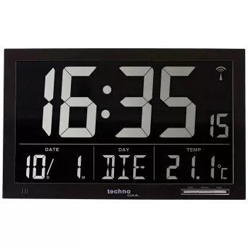 Technoline WS 8007 Digitaalne äratuskell - Must - LCD - Raadiojuhitav - Patareitoidega