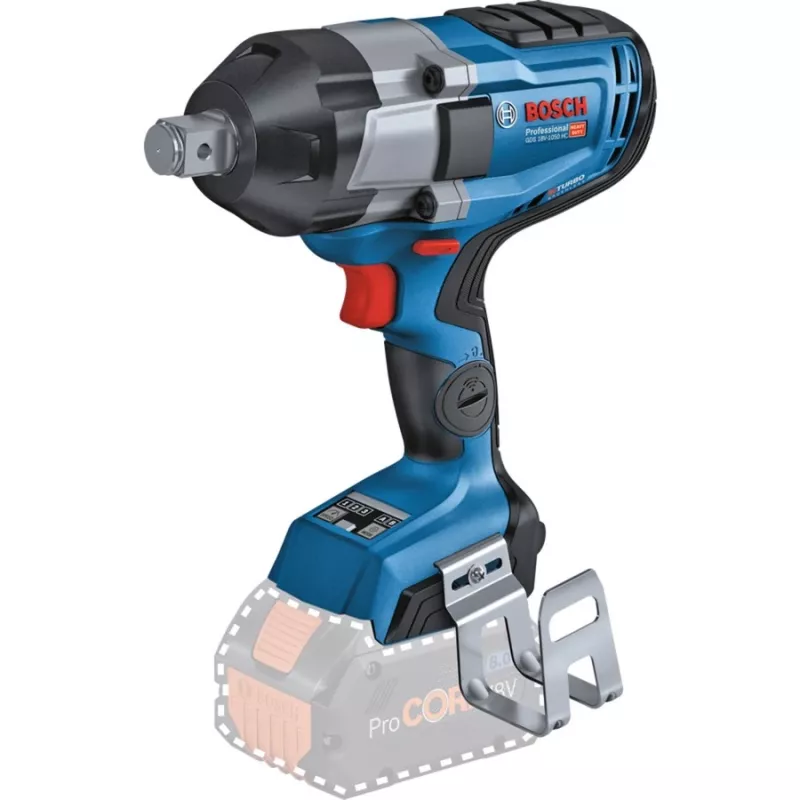 BOSCH Professional BITURBO GDS 18V-1050 HC Akulöökmutterkeeraja, 3/4 inch kandiline ajam, 18V, Solo (sinine/must, Bluetooth, L-BOXX)