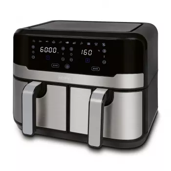 HEINRICH'S HFR 8214 Topeltõhufritüür 2 x 4,5 L = 9,0 L 1300-2400 W Must-Hõbe