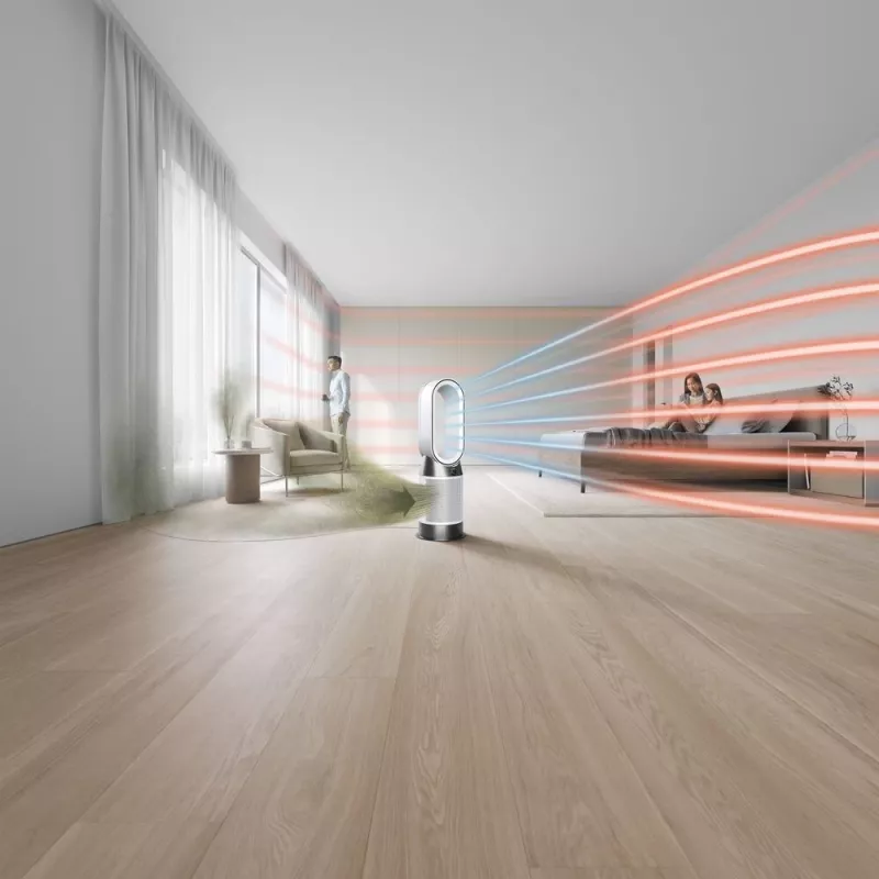 Dyson Purifier Hot+Cool HP1 õhupuhasti, küttekeha ja ventilaator, 27 m², 61,4 dB, valge/kuld