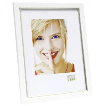 Deknudt S46AF1 Üksik pildiraam 13x18 cm Hõbedane MDF Plast Valge Passe-Partout