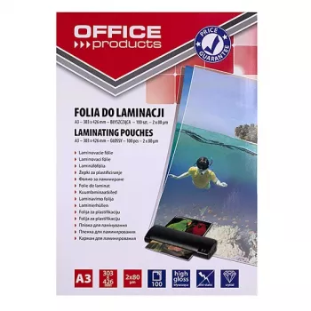 PBS CONNECT OFFICE PRODUCTS Lamineerimiskile A3 2x80 mikronit Läikiv 100 lehte Läbipaistev