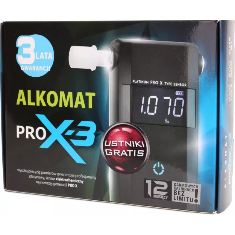 AlcoFind PRO-X-3 alkomeeter suudikutega, 12-kuuline kalibreerimine