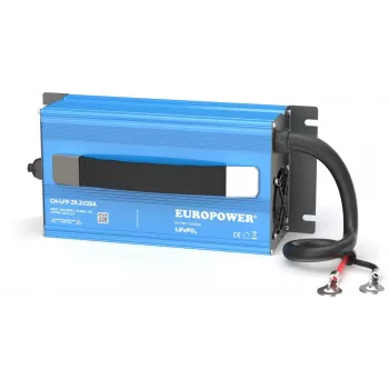 EUROPOWER CH-LFP/24/25 LiFePO4 aku laadija 29.2V 25A M8 rõngasklemmidega