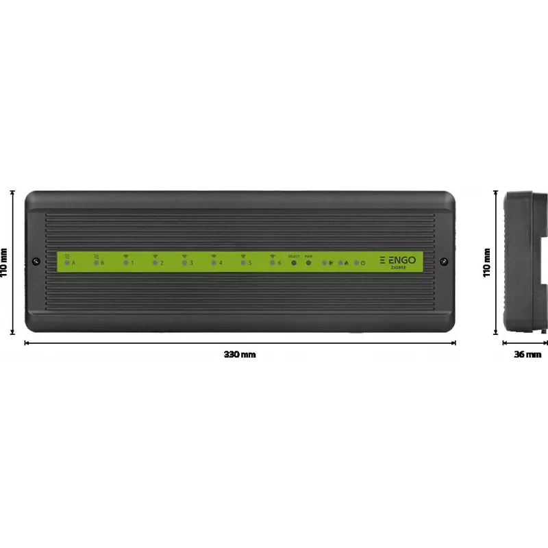 ENGO Controls ECB62-ZB Smart Home keskseade, 6 juhtmevaba tsooni + 2 juhtmega, 230V