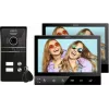 Eura VDP-80C5 Kahepere video uksekõnesüsteem, must, 2x 7 inch LCD, FHD, 2 sissepääsu, 1080p kaamera, RFID-lugeja, pinnale paigaldus
