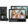 Eura VDP-80C5 Kahepere video uksekõnesüsteem, must, 2x 7 inch LCD, FHD, 2 sissepääsu, 1080p kaamera, RFID-lugeja, pinnale paigaldus