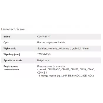 ACO CDN-P-M NT pinnale paigaldatav keskmine raam katusega CDNP5/6, CDNC/B, CDNA jaoks