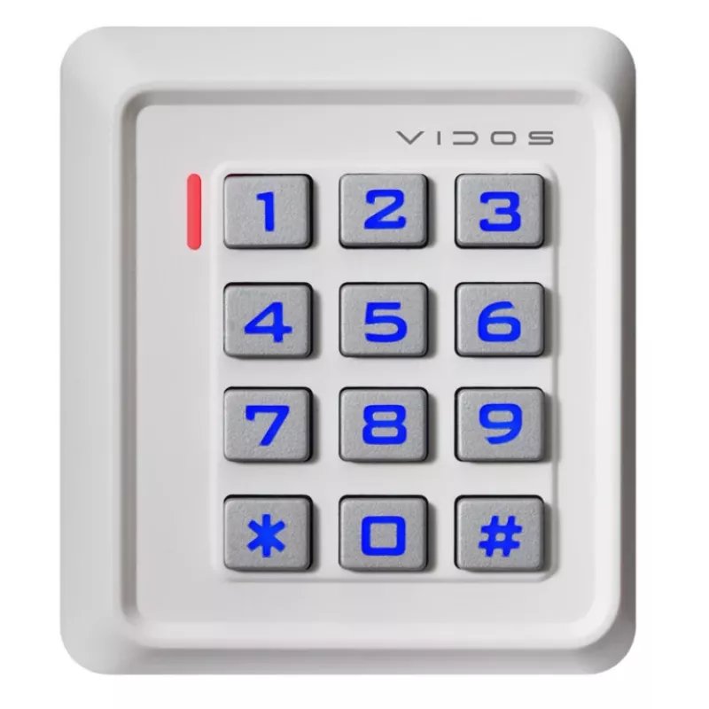 VIDOS ZS40W PIN-koodi ja RFID-läheduskaardi juurdepääsukontrolli lugeja, IP68, tsingisulam, 2000 kasutajat