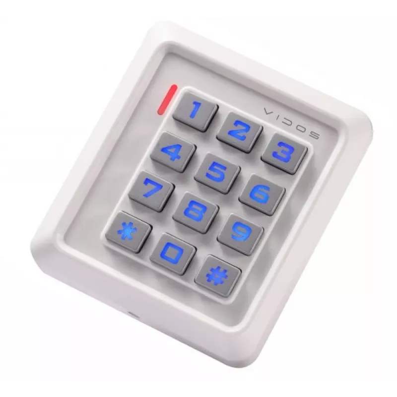 VIDOS ZS40W PIN-koodi ja RFID-läheduskaardi juurdepääsukontrolli lugeja, IP68, tsingisulam, 2000 kasutajat