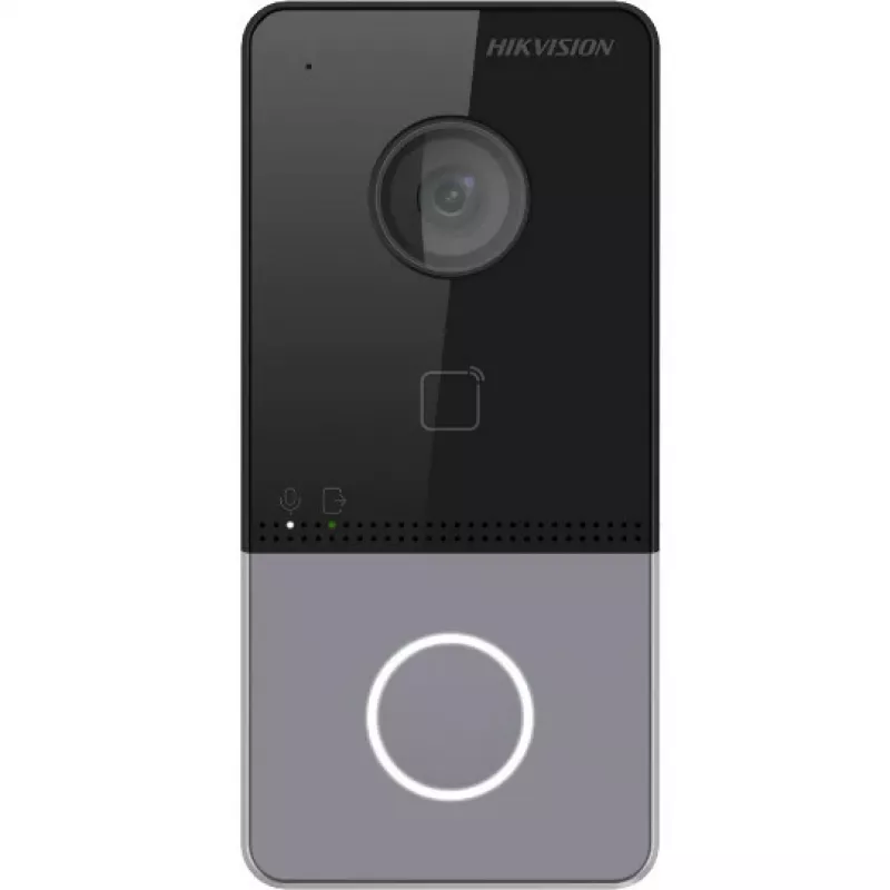 Hikvision DS-KV6113-PE1(C) Video uksekell 2 MP kaamera, PoE, Mifare kaardilugeja, IP65, IK08, must