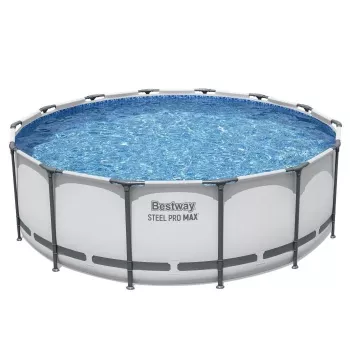 Bestway 5612X Terasraamiga Maapealne Bassein 427 x 122 cm (14 jalga x 48 tolli) Ümmargune Raambassein Filtripumba, Redeli, Katte, Aluskanga ja ChemConnecti Dosaaatoriga