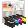 Peach PI500-74 Pigmenttindikassett Multipack - Must, Tsüaan, Magenta, Kollane - Ühilduv Brother MFCJ 5910 DW, 6510 DW, 6710 DW, 6910 DW - 4 Tükki